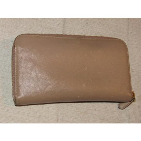 PRADA, Nude Pale Pink Leather XL Zip-around Wallet - Picture 11 of 11